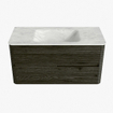 Mondiaz CIRO-DLUX Meuble de salle de bains - 100x45x50cm - vasque en solid surface Opalo - 1 lavabo central - sans trous de robinet - 2 tiroirs - Shadow SW1532394