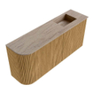 Mondiaz JOYA-DLUX 91.6cm toiletmeubel - ronding links kleur Oak - Wastafel FAYE positie Rechts 1 kraangat kleur Saba. SW1424202