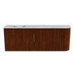 Mondiaz JOYA-DLUX 111.6cm toiletmeubel - ronding rechts kleur Ruby - Wastafel FAYE positie Links Zonder kraangat kleur Glace. SW1423571