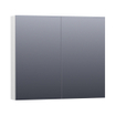 Saniclass Dual Spiegelkast - 80x70x15cm - 2 links- rechtsdraaiende spiegeldeur - MDF - hoogglans wit SW242123