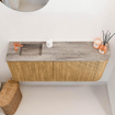 Mondiaz JOYA-DLUX 101.6cm toiletmeubel - ronding rechts kleur Oak - Wastafel FAYE positie Links 1 kraangat kleur Oza. SW1424113