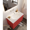 Mondiaz VICA ensemble de meuble de salle de bain - 80cm - meuble sous-vasque fire - 2 tiroirs - lavabo moon milieu - sans trou de robinet version XL 60cm de haut SW1090728