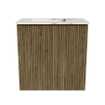 Mondiaz JOYA-DLUX 40cm toiletmeubel - kleur Dusk - Wastafel FAYE positie Links Zonder kraangat kleur Frappe. SW1423073