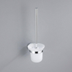 Fortifura Calvi Pack WC 3 pièces - porte-rouleau avec couvercle - brosse de toilette - crochet à serviette double rond - chrome SW1248421