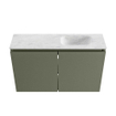 MONDIAZ TURE-DLUX Meuble toilette - 80cm - Army - EDEN - vasque Opalo - position droite - 1 trou de robinet SW1104226