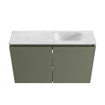 MONDIAZ TURE-DLUX Meuble WC 80 cm Army. Lavabo EDEN Opalo position droite. Avec 1 trou de robinet. SW1104226
