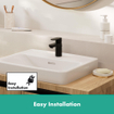 Hansgrohe Vernis wastafelkraan 89 met waste mat zwart SW651673