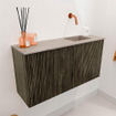 Mondiaz JOYA-DLUX 80cm meuble de salle de bains - couleur Shadow - Vasque FAYE position Droite Sans trou de robinet couleur Saba. SW1425127