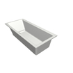 Xenz Kristal Ligbad - 180x80x48 - afvoer Midden - acryl - wit SW378483