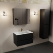 Mondiaz AIVY Ensemble de meuble - 80x45x50cm - 1 trou de robinet - 1 vasque Talc céramique - Centre - 2 tiroirs - avec armoire de toilette - MDF Urban SW892262