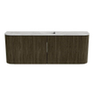 Mondiaz JOYA-DLUX Meuble de salle de bains 113,2cm - arrondis gauche et droite couleur Shadow - Vasque FAYE position Milieu 1 trou de robinet couleur Glace SW1426214