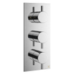 Robinet de baignoire encastré thermostatique Crosswater MPRO 1 robinet d'arrêt 1 inverseur avec partie de finition 27,5X12cm chrome SW31319