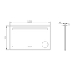Best Design Spiegel Linet incl.klok & vergroting B120 x H70cm SHOWROOMMODEL SHOW26336