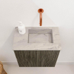 Mondiaz JOYA-DLUX 40cm toiletmeubel - kleur Shadow - Wastafel FAYE positie Rechts Zonder kraangat kleur Glace. SW1422759