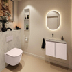 MONDIAZ TURE-DLUX Meuble toilette - 60cm - Rosee - EDEN - vasque Opalo - position gauche - sans trou de robinet SW1104493