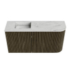 Mondiaz JOYA-DLUX 81.6cm toiletmeubel - ronding rechts kleur Shadow - Wastafel FAYE positie Links Zonder kraangat kleur Opalo. SW1422929