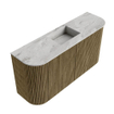 Mondiaz JOYA-DLUX 83.2cm toiletmeubel - ronding links en rechts kleur Dusk - Wastafel FAYE positie Midden 1 kraangat kleur Glace. SW1423179