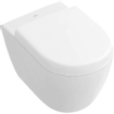 Villeroy & Boch Subway 2.0 Compact DirectFlush Pack WC suspendu - bâti-support Geberit - abattant softclose et quickrelease - plaque de commande anthracite mat - boutons ronds - blanc SW1164759