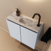 MONDIAZ TURE-DLUX Meuble toilette - 60cm - Clay - EDEN - vasque Glace - position droite - 1 trou de robinet SW1103202