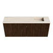 Mondiaz JOYA-DLUX 100cm toiletmeubel - kleur Walnut - Wastafel FAYE positie Rechts 1 kraangat kleur Meli. SW1424432