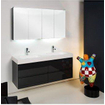 INK Wastafelonderkast - 100x45x52cm - 2 lades - greeploos - MDF lak - Antraciet mat SB1240421