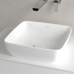 Villeroy & Boch Artis vasque à poser - carrée 41x41x12,5cm - Ceramic+ sans trou de robinet sans trop-plein stone white SW209531