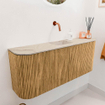 Mondiaz JOYA-DLUX 103.2cm toiletmeubel - ronding links en rechts kleur Oak - Wastafel FAYE positie Midden Zonder kraangat kleur Frappe. SW1421953