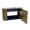 Mondiaz JOYA-DLUX 73.2cm meuble de toilette - arrondi gauche et droite couleur Dusk - Vasque FAYE position Milieu Sans trou de robinet couleur Arena. SW1425786