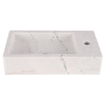 Differnz Hura Lave-mains - 40x22x9cm - Pierre marbrée - blanc SW1236902