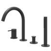 IVY Bond Robinet de bain sur gorge - 4 voies - melangeur - bec rotatif - douchette extractible - Noir mat PED SW1031150