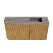 Mondiaz JOYA-DLUX 81.6cm meuble de toilette - arrondi gauche couleur Chêne - Vasque FAYE position Droite Sans trou de robinet couleur Oza. SW1424124