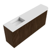 Mondiaz JOYA 101.6cm meuble de salle de bains - arrondi droit couleur Walnut - Vasque FAYE position Gauche 1 trou de robinet couleur Talc. SW1421279