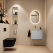 MONDIAZ TURE-DLUX Meuble WC 60 cm Plata. Lavabo EDEN Ostra position gauche. Sans trou de robinet. SW1104978