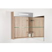 BRAUER Double Face Armoire toilette 60x70x15cm avec 1 porte droite et éclairage LED Legno Calore SW30765