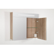BRAUER 2.0 Armoire toilette 80x70x15cm avec 2 porte et éclairage LED Legno Calore SW30771