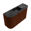 Mondiaz JOYA-DLUX 73.2cm toiletmeubel - ronding links en rechts kleur Ruby - Wastafel FAYE positie Midden Zonder kraangat kleur Lava. SW1426230