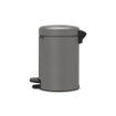 Brabantia NewIcon Poubelle à pédale - 3 litres - seau intérieur en plastique - gris béton minéral SW538280
