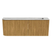 Mondiaz JOYA-DLUX 111.6cm toiletmeubel - ronding links kleur Oak - Wastafel FAYE positie Rechts 1 kraangat kleur Glace. SW1422015