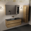 Mondiaz AIVY Ensemble de meuble - 120x45x50cm - 0 trous de robinet - 1 vasque Urban Solid surface - Centre - 2 tiroirs - avec armoire de toilette - Melamine Chai SW892146
