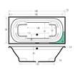 Xenz Kanaga Duobad - 190x90x53 - afvoer Midden - acryl - wit mat SW103332