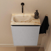 MONDIAZ TURE-DLUX Meuble toilette - 40cm - Plata - EDEN - vasque Frappe - position gauche - sans trou de robinet SW1105201