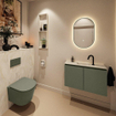 MONDIAZ TURE-DLUX Meuble toilette - 80cm - Army - EDEN - vasque Ostra - position centrale - 1 trou de robinet SW1104705