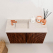 Mondiaz JOYA-DLUX 60cm toiletmeubel - kleur Ruby - Wastafel FAYE positie Links 1 kraangat kleur Meli. SW1425342