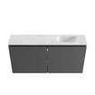 MONDIAZ TURE-DLUX meuble de toilettes 100 cm Dark Grey. Lavabo EDEN Opalo position droite. Avec 1 trou de robinet. SW1104307