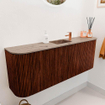 Mondiaz JOYA-DLUX 113.2cm toiletmeubel - ronding links en rechts kleur Ruby - Wastafel FAYE positie Midden 1 kraangat kleur Arena. SW1425329