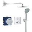 GROHE Grohtherm Perfect Ensemble de douche pluie - pomme de douche 21cm - douchette 2 fonctions ronde 11cm - chrome SW236928