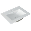 Saniclass Chaci Ensemble meuble de salle de bains - 80x46x55cm - lavabo en céramique blanc - 1 vasque - 1 trou de robinet - 2 tiroirs - blanc mat SW791685
