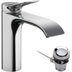 Hansgrohe Vivenis ééngreeps wastafelmengkraan 110 met pop-up trekwaste chroom SW642491