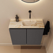 MONDIAZ TURE-DLUX Meuble toilette - 60cm - Dark Grey - EDEN - vasque Frappe - position droite - sans trou de robinet SW1102765