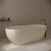 Ideavit Solidera Baignoire autoportante - 170x80x55 - solid surface - ovale - pieds réglables - crème mat SW1476798